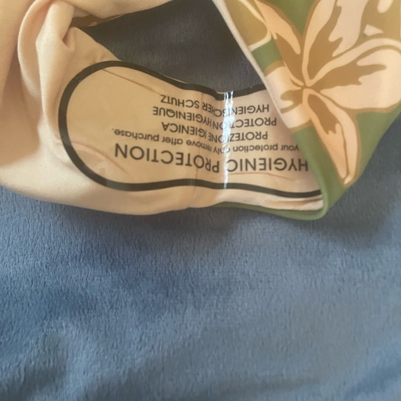 LEXBREEZY Hawaii Floral Green and Cream Kids One Piece Swimsuit - Picture 7 of 8